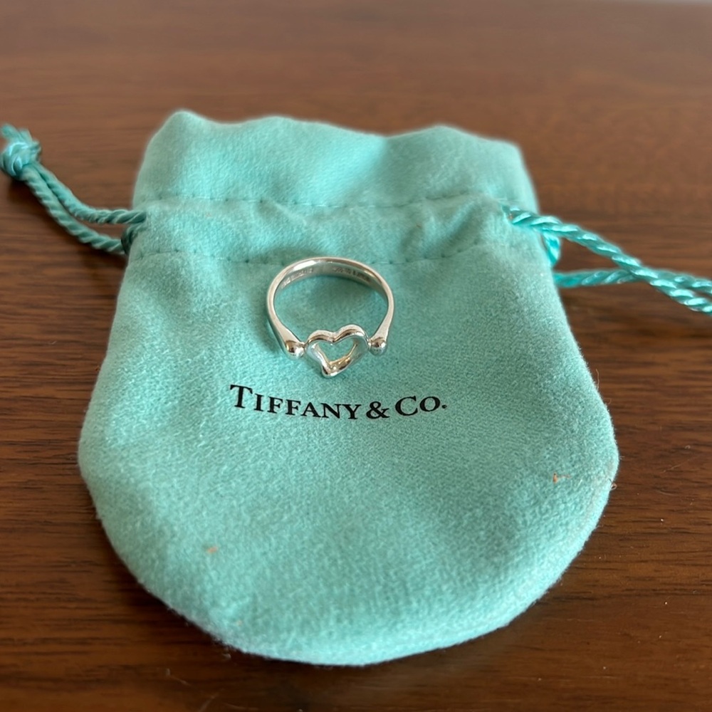 Tiffany & Co sterling silver Elsa Peretti Open Heart ring